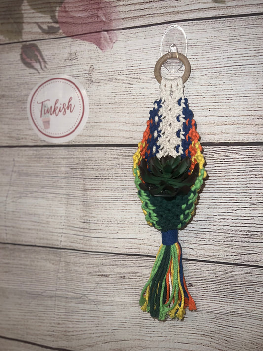 Multi-Colored Macrame Succulent Pod